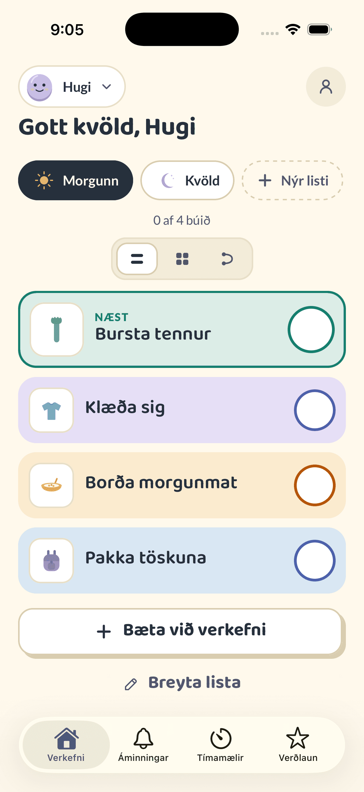 Listi dagsins. Næsta verkefni er alltaf skýrast.
